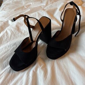 Staud Solange Black Platform Heels NWOT